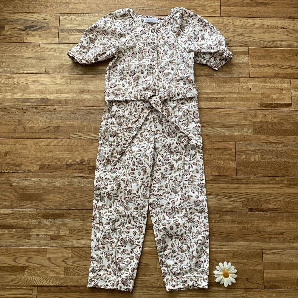 Zara Belted Floral Jumpsuit Size 8‎